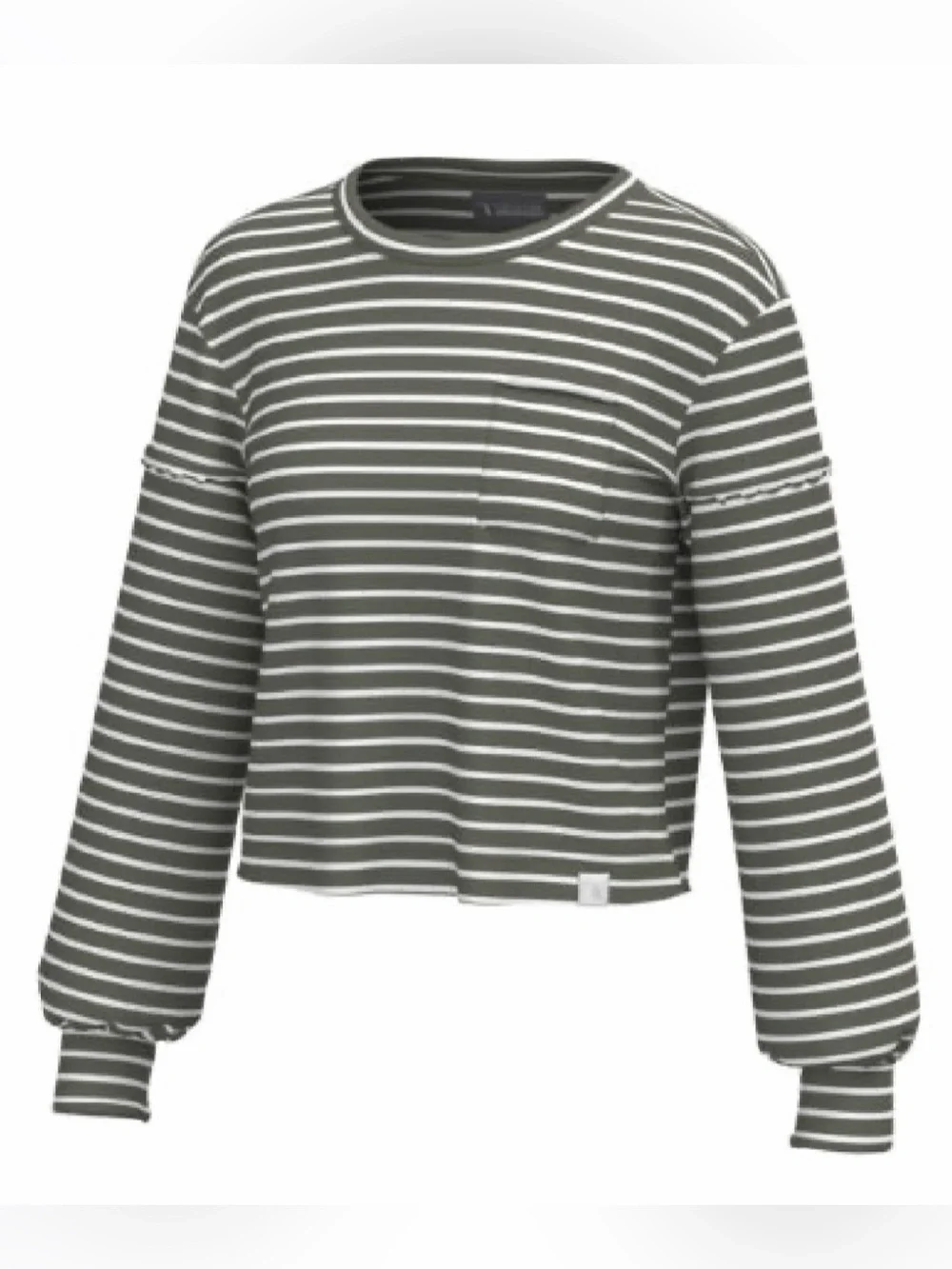 Local Girl Olive Stripe Revive Crew Top